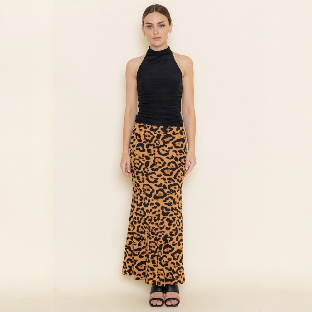 Leopard Print Maxi Skirt